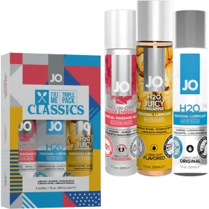 3-Pack JO Tri Me Classics Personal Lubricant H20 Pineapple Warming Sex Lube