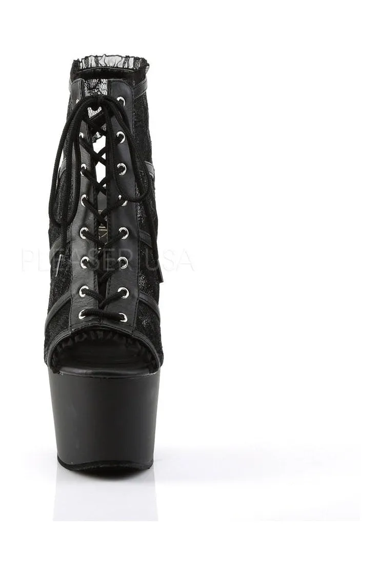 ADORE-796LC Platform Boot  | Black Faux Leather