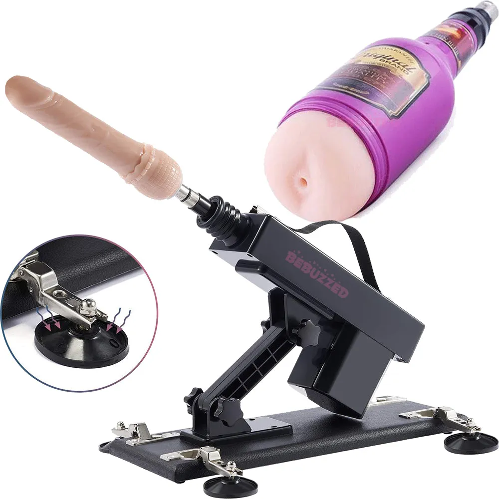 Automatic THRUSTING Sex Machine Telescopic 3XLR Dildo Male Masturbator Vibrator