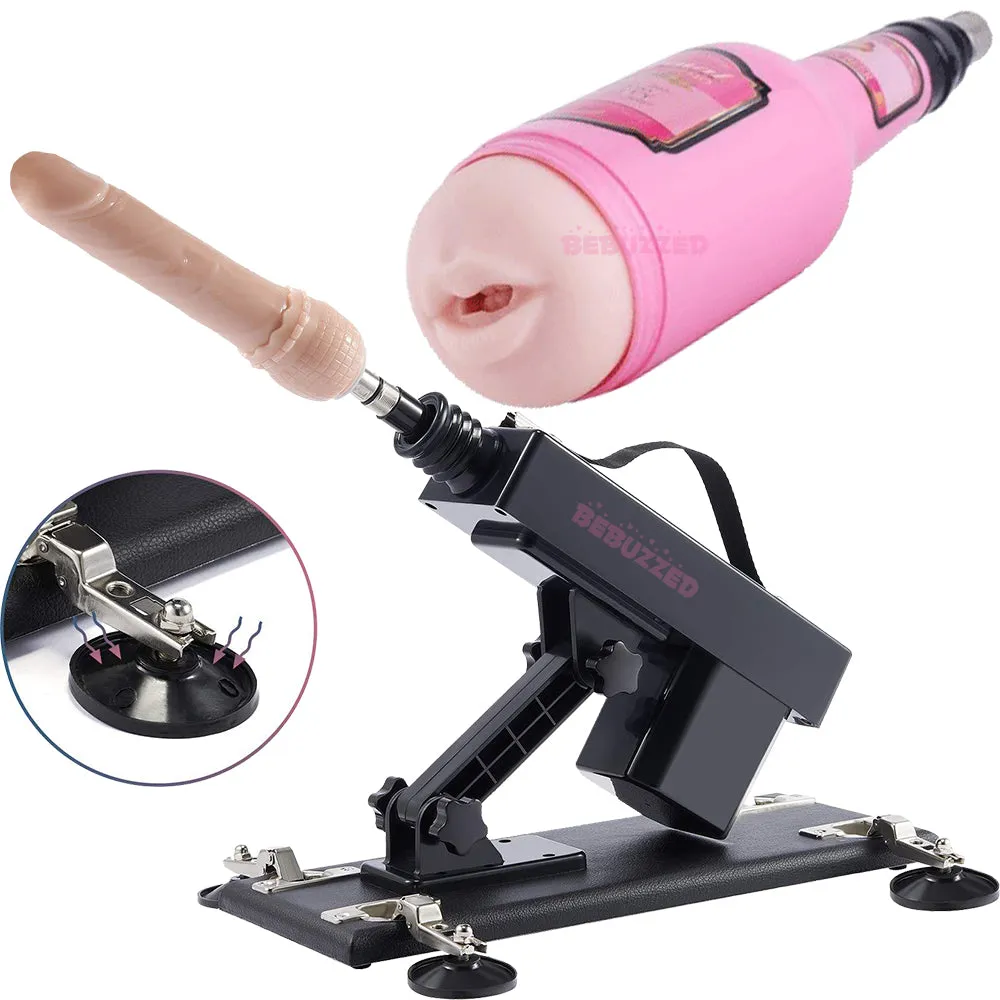 Automatic THRUSTING Sex Machine Telescopic 3XLR Dildo Male Masturbator Vibrator