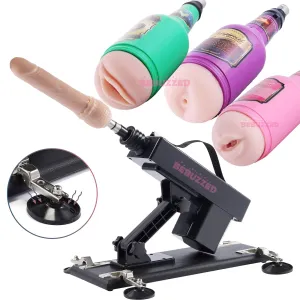 Automatic THRUSTING Sex Machine Telescopic 3XLR Dildo Male Masturbator Vibrator