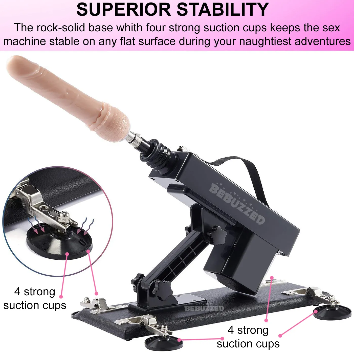 Automatic THRUSTING Sex Machine Telescopic 3XLR Dildo Male Masturbator Vibrator