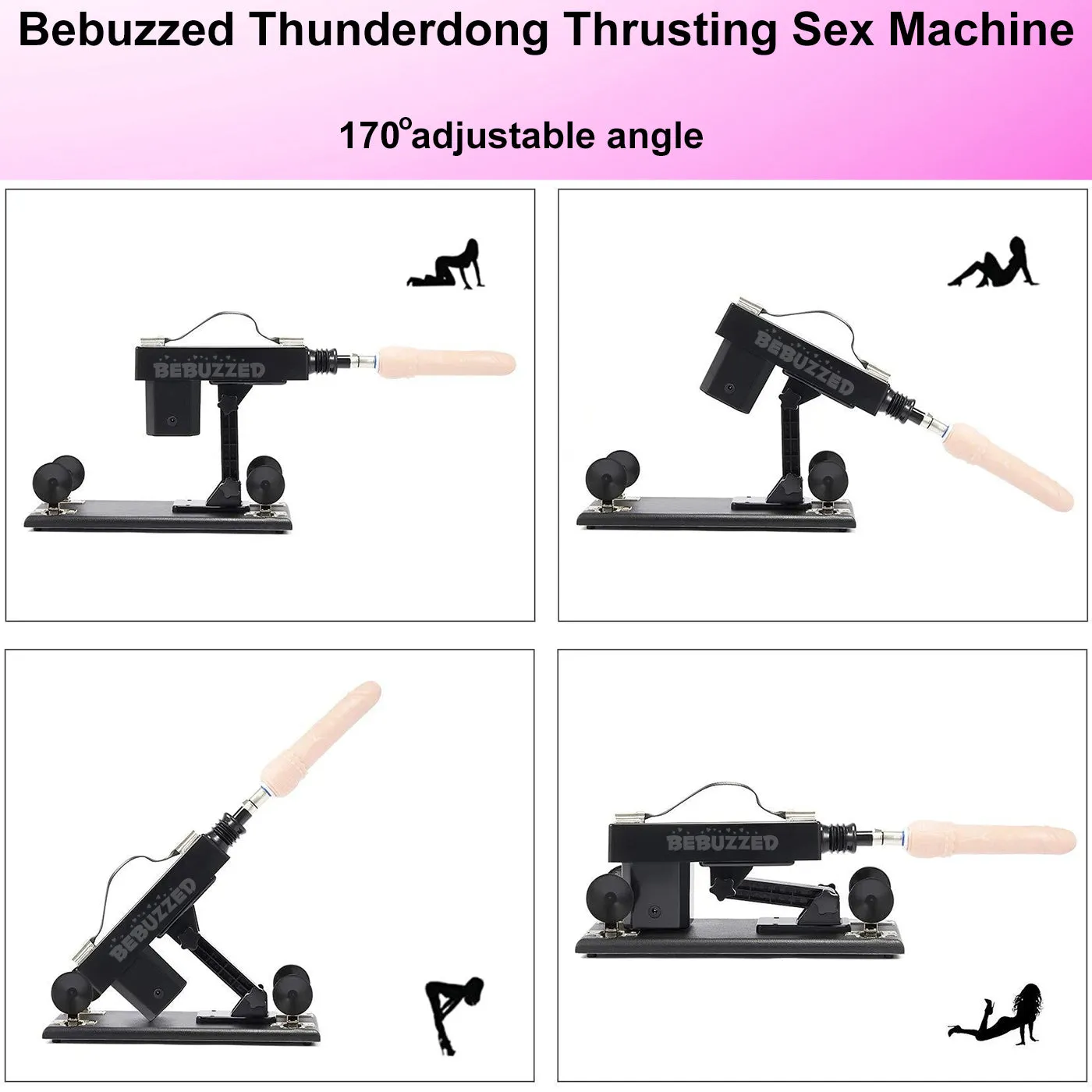 Automatic THRUSTING Sex Machine Telescopic 3XLR Dildo Male Masturbator Vibrator