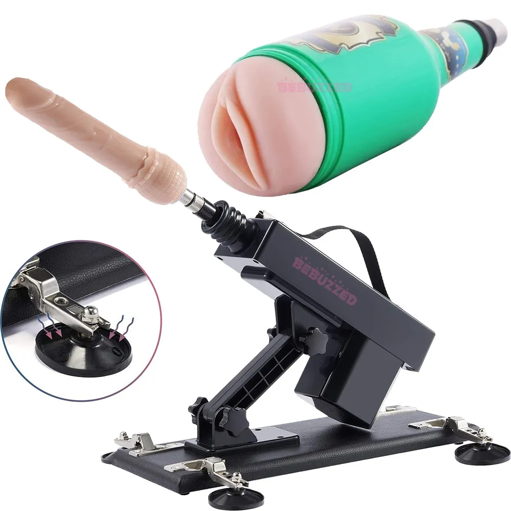 Automatic THRUSTING Sex Machine Telescopic 3XLR Dildo Male Masturbator Vibrator