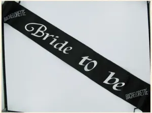 Bachelorette Bride To Be Non Flashing Sash - Black