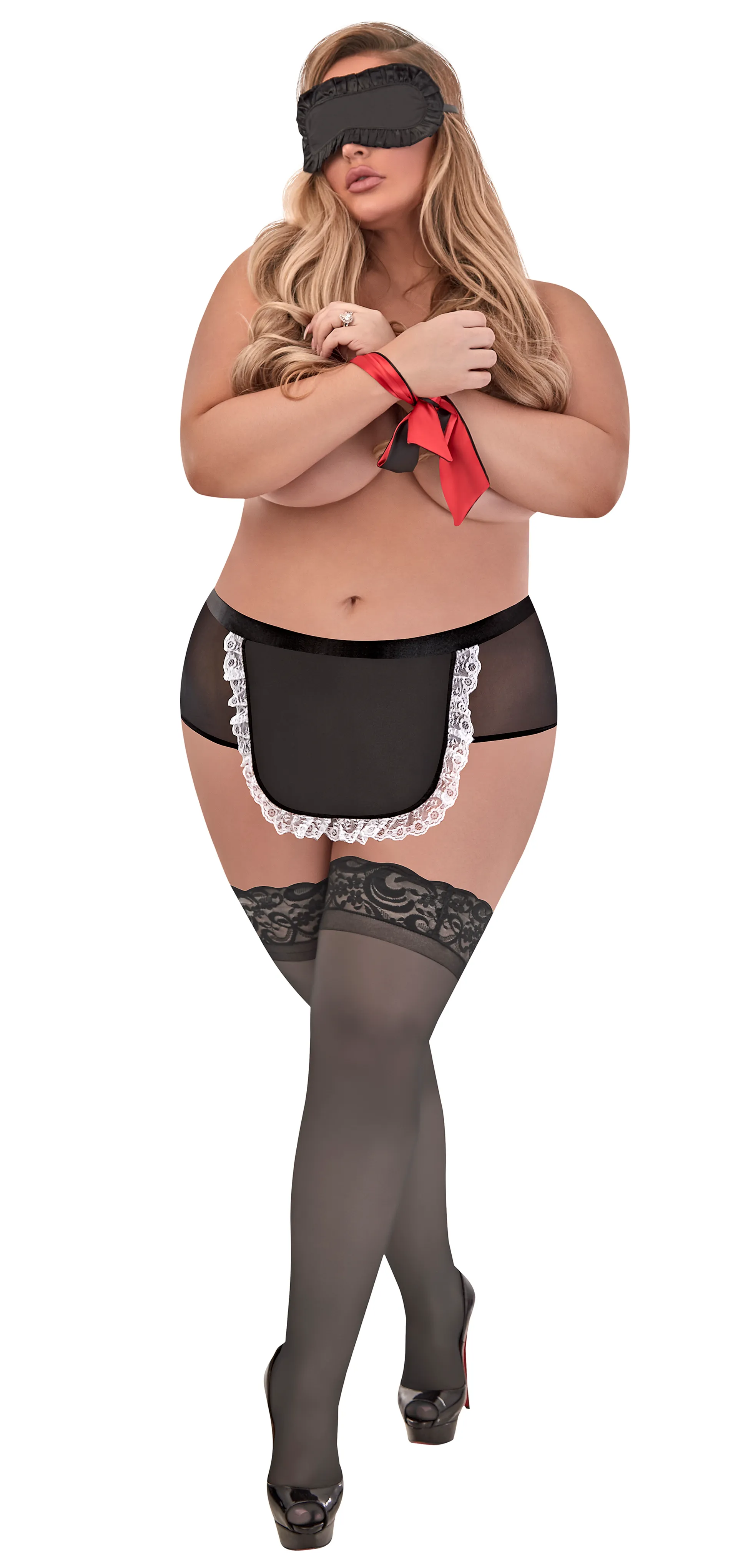 Bondage Set - Maid Panty Black Queen Size