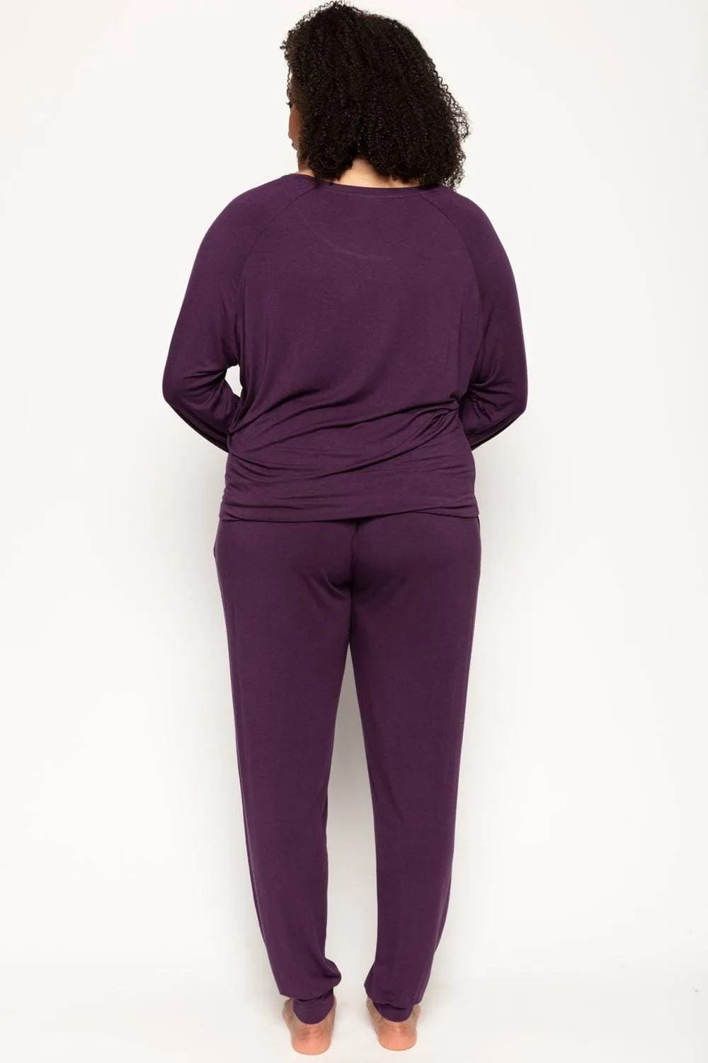 Clarissa Long Sleeve Slouch Jersey Top Purple