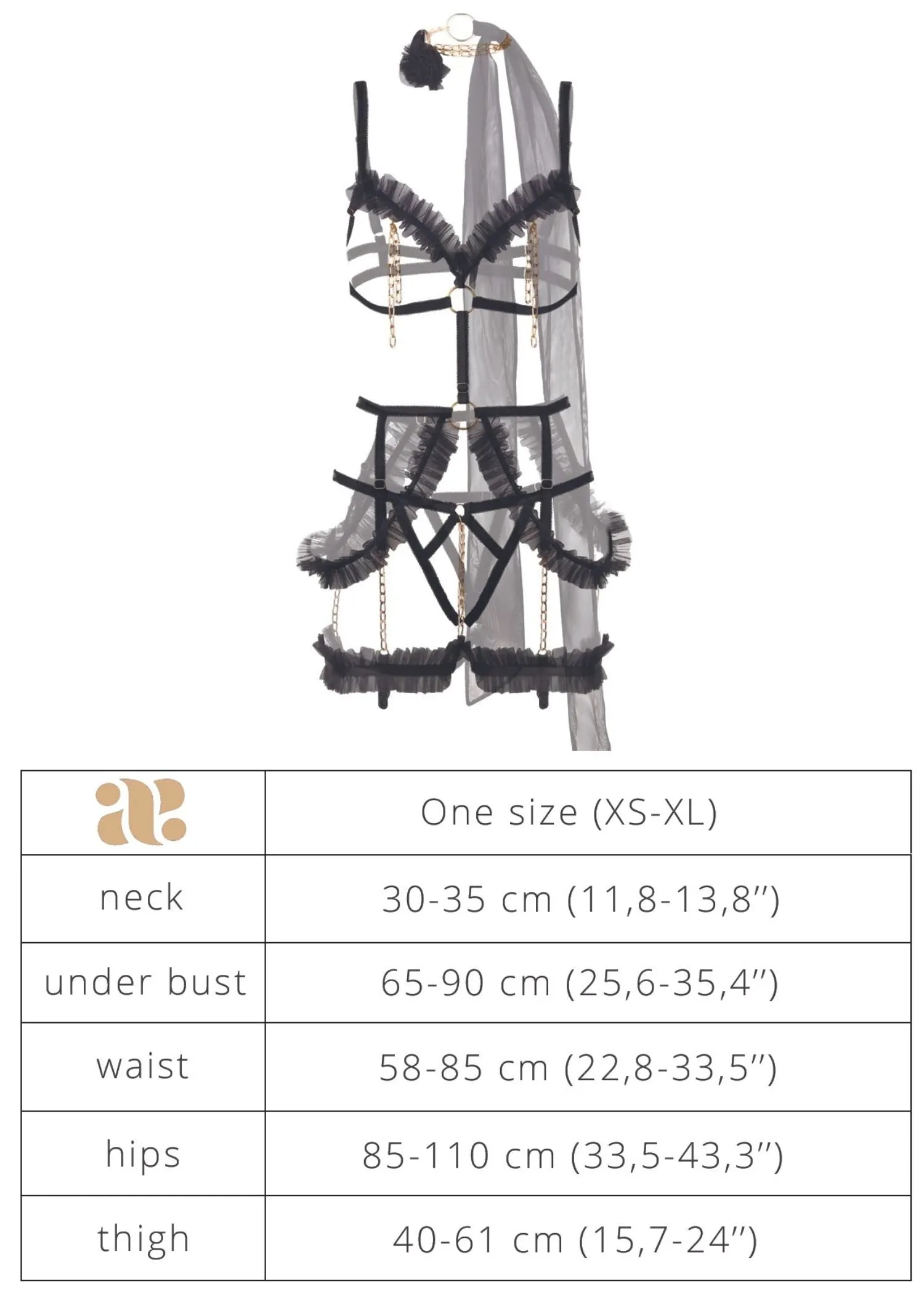 Empress Open Bra Harness. Thong. and Suspender Garters