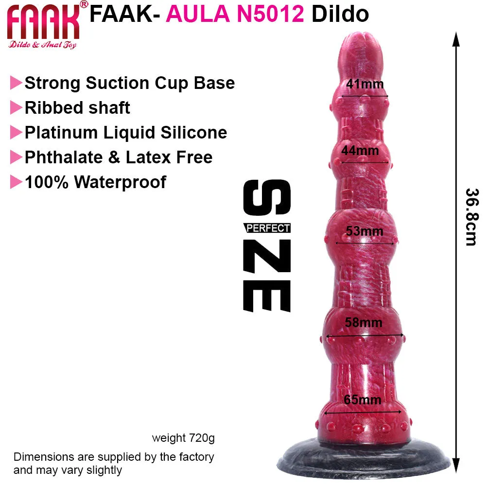 FAAK N5012 Aula 14.5 Large Platinum Liquid Silicone Anal Plug Dildo