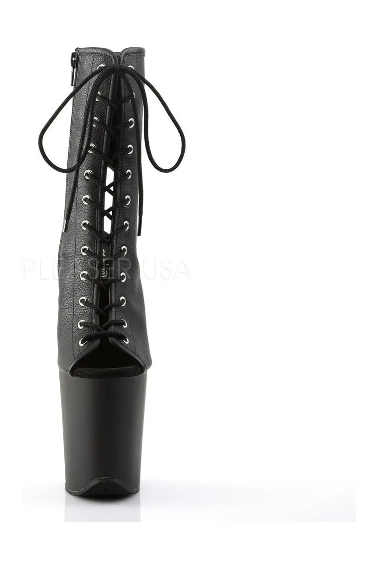 FLAMINGO-1016 Platform Boot  | Black Faux Leather