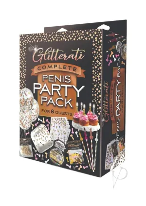 Glitterati Penis Party Pack Blk/gld