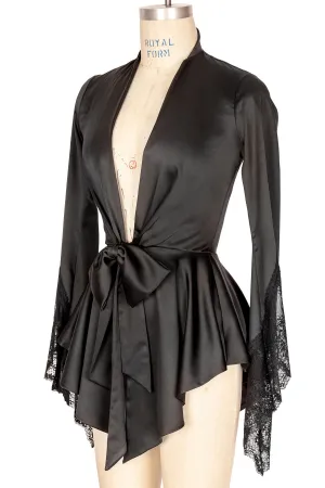 Grace Short Robe with Lace Sleeves