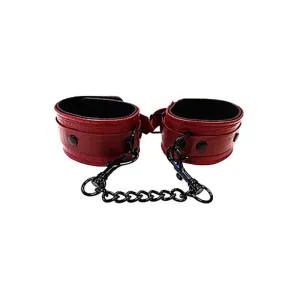 Leather Anaconda Ankle Cuff Burgundy & Black