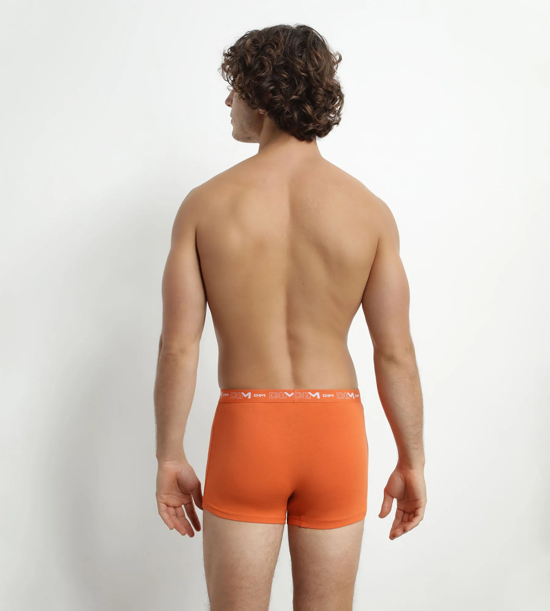 Lot de 2 Boxers homme Bleu Orange ceinture graphique Dim Coton Stretch