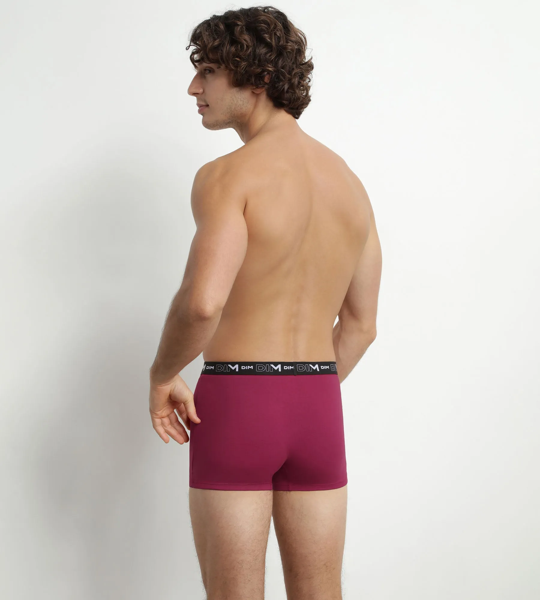Lot de 3 boxers homme Noir Kaki Rouge Dim Coton Stretch