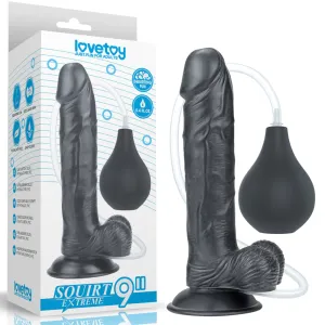LOVETOY Squirt Extreme 9 Squirting Dildo Realistic Ejaculating Dong Black