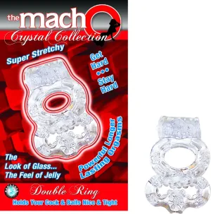 MACHO CRYSTAL COLLECTION DOUBLE RING CLEAR