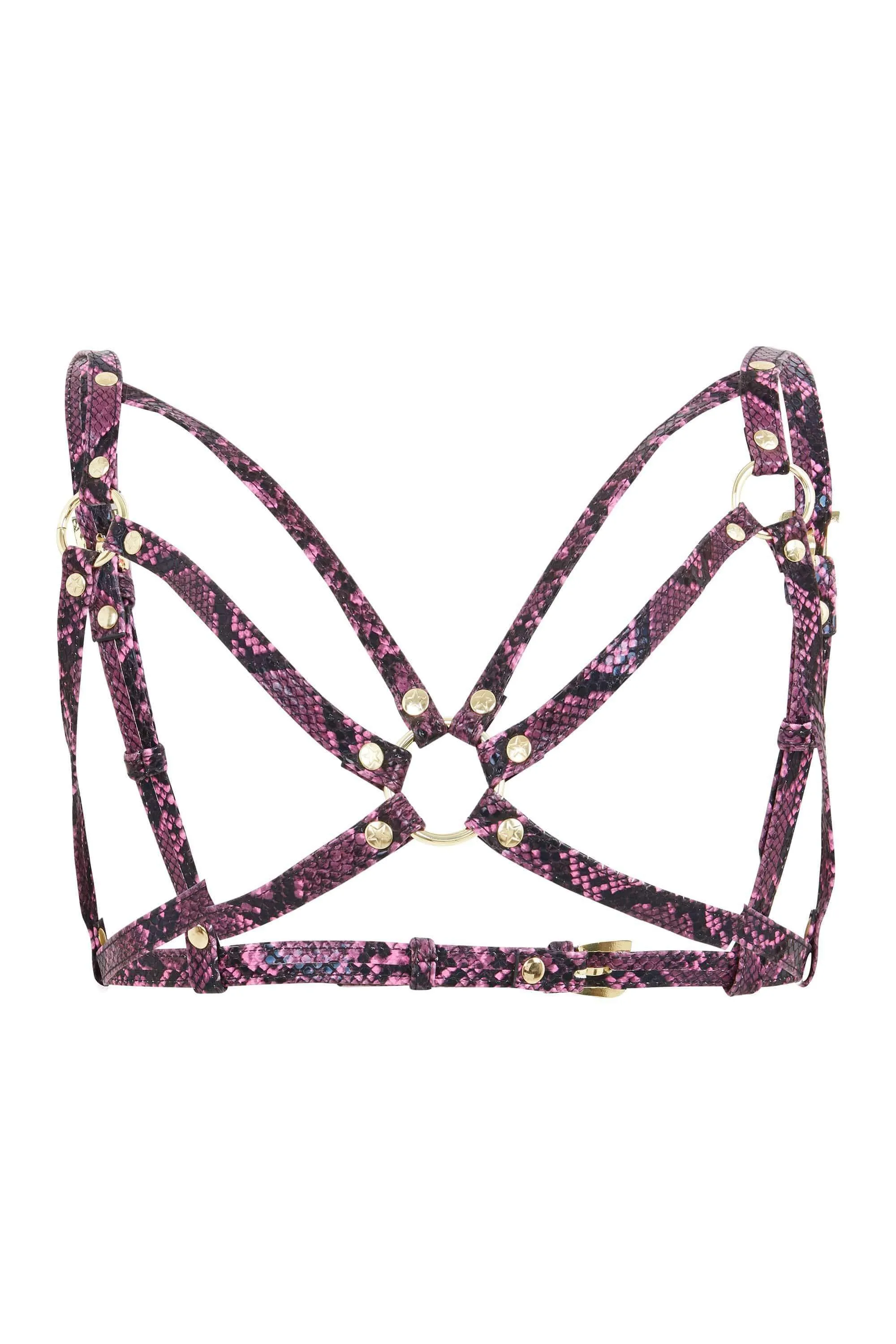 Open Harness Bra Purple Snake