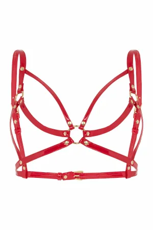 Open Harness Bra Red