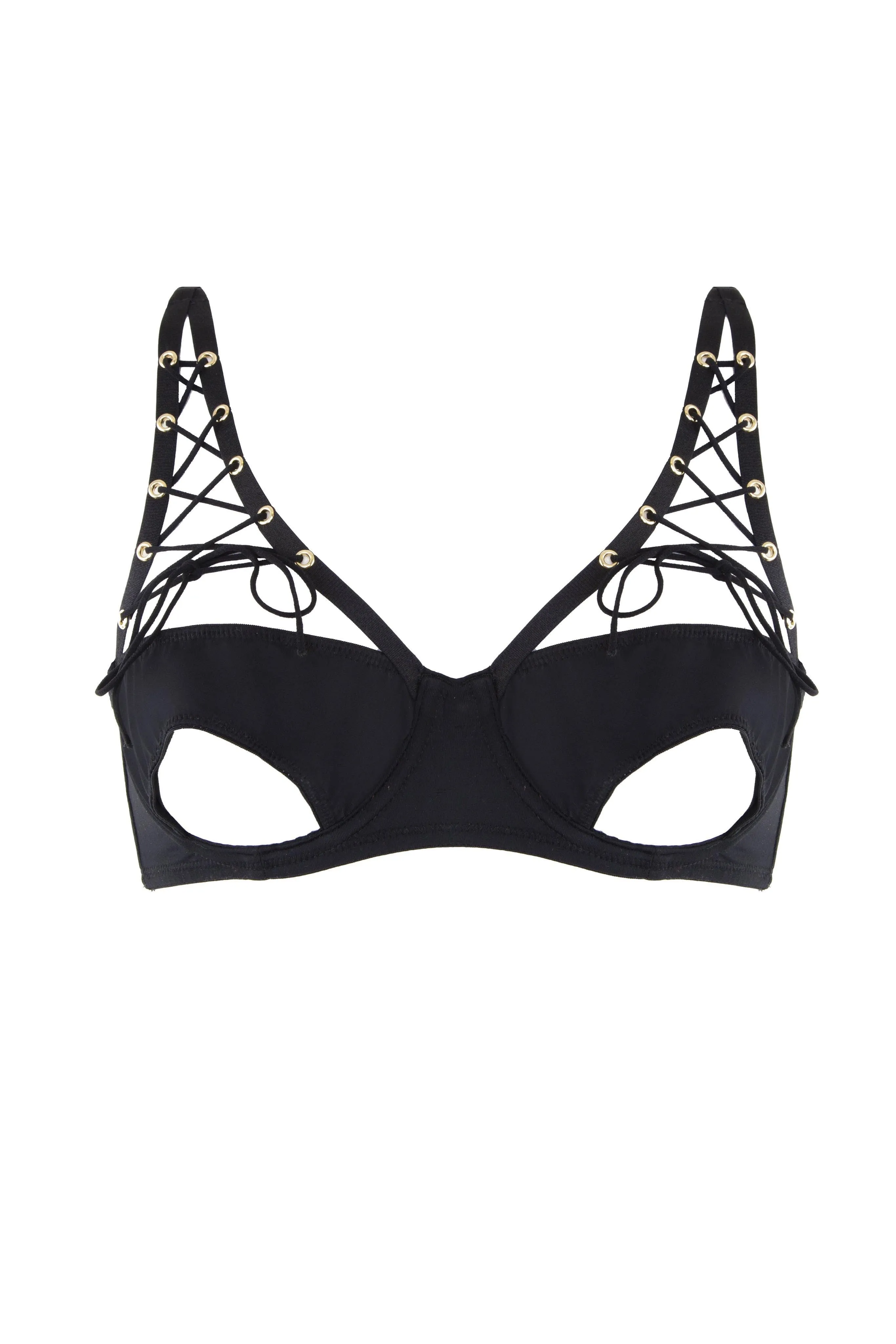Peek & Beau Callie Open Cup Lace Up Bra DD  Cups