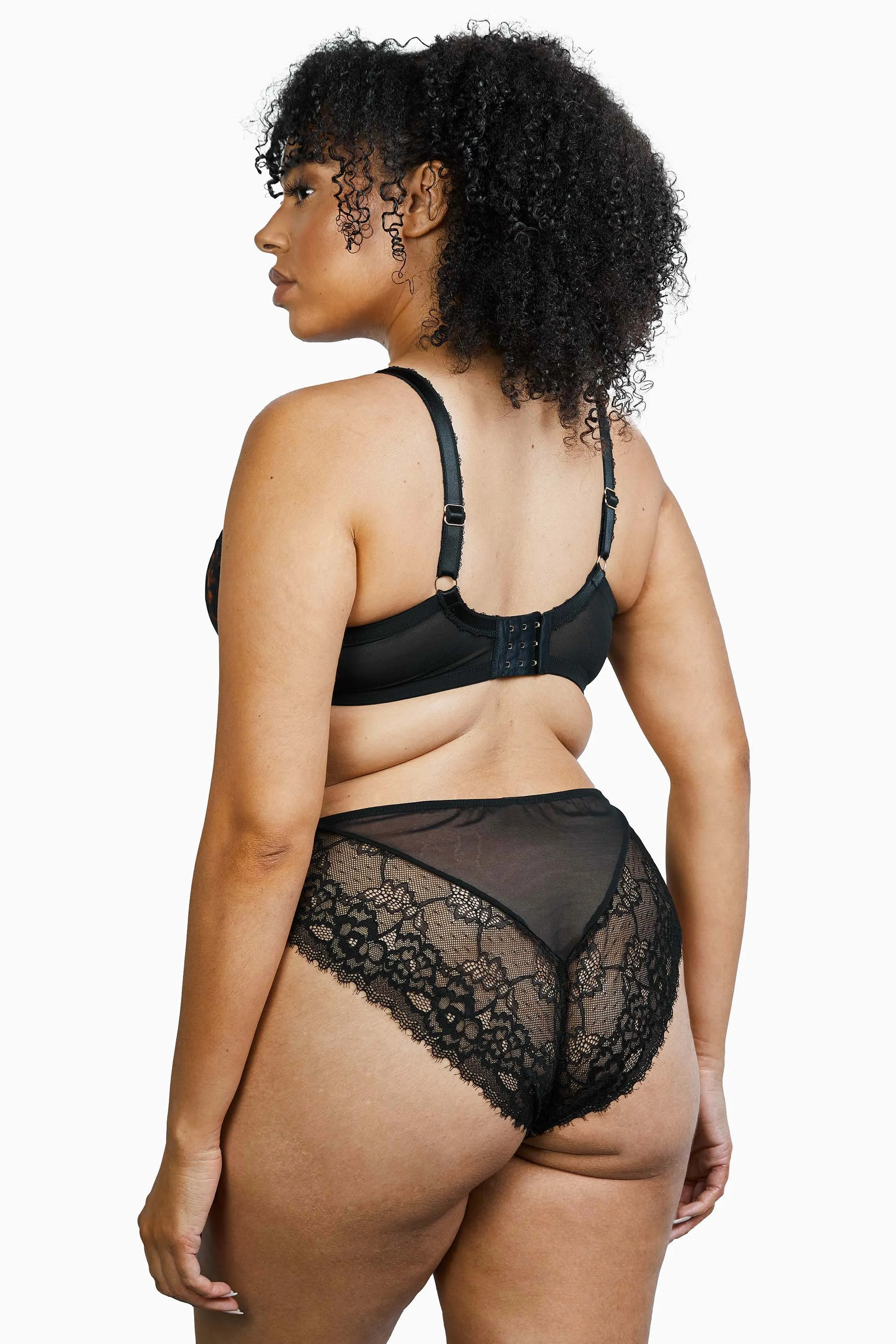 Rosalyn Black Tortoiseshell Lace Full Cup Bra