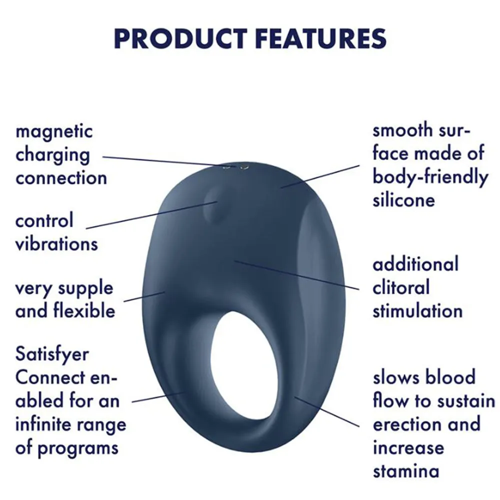 Satisfyer Strong Cock Ring APP Control WiFi Vibrating Couples Penis Delay USB