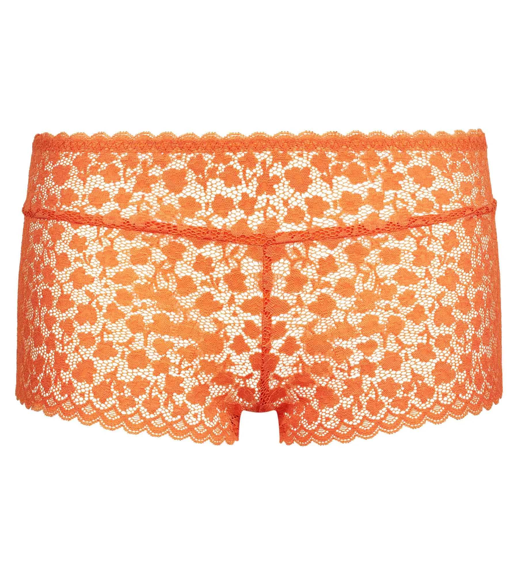 Shorty pour femme en dentelle florale orange Daisy Lace