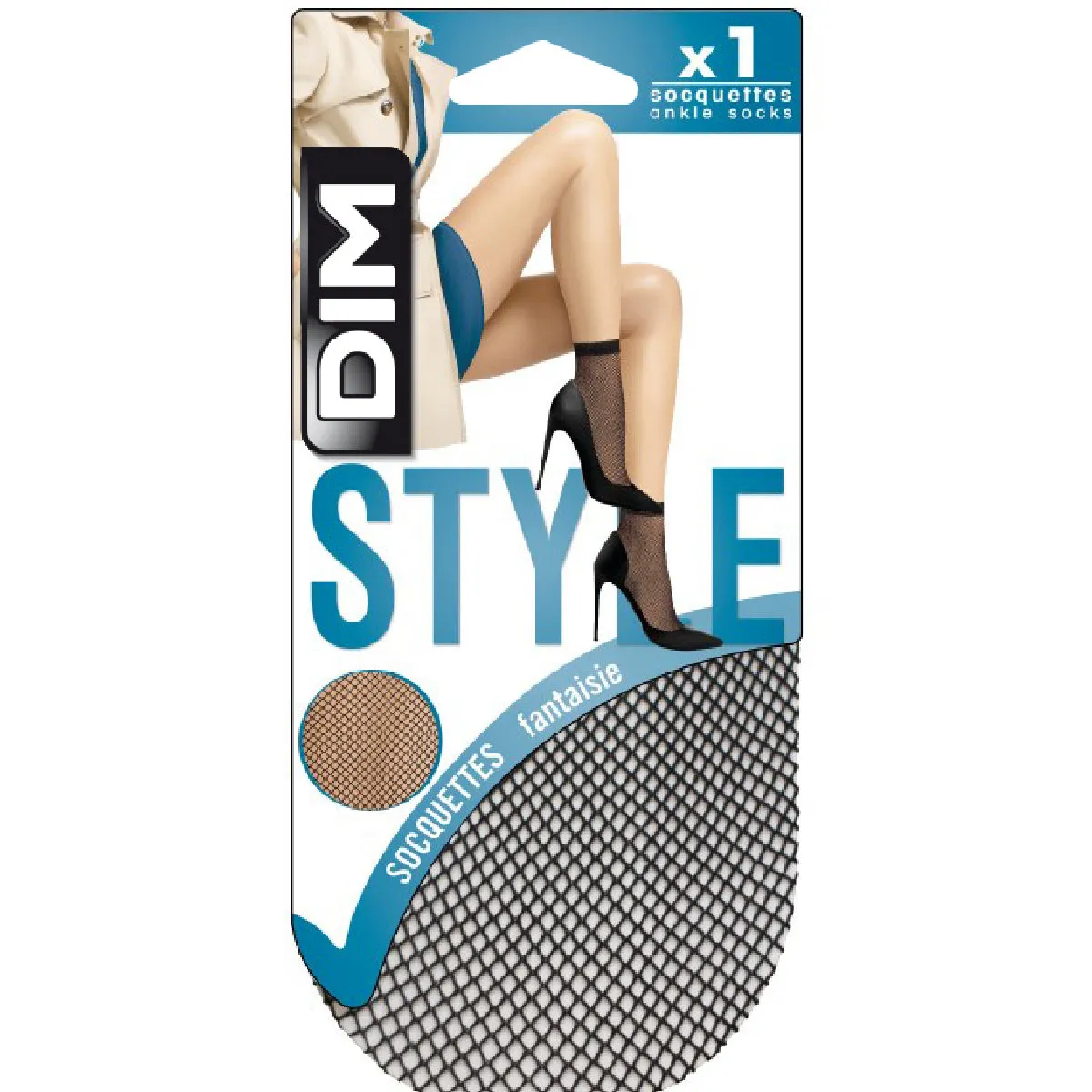 Socquettes noires en résille pour femme Style