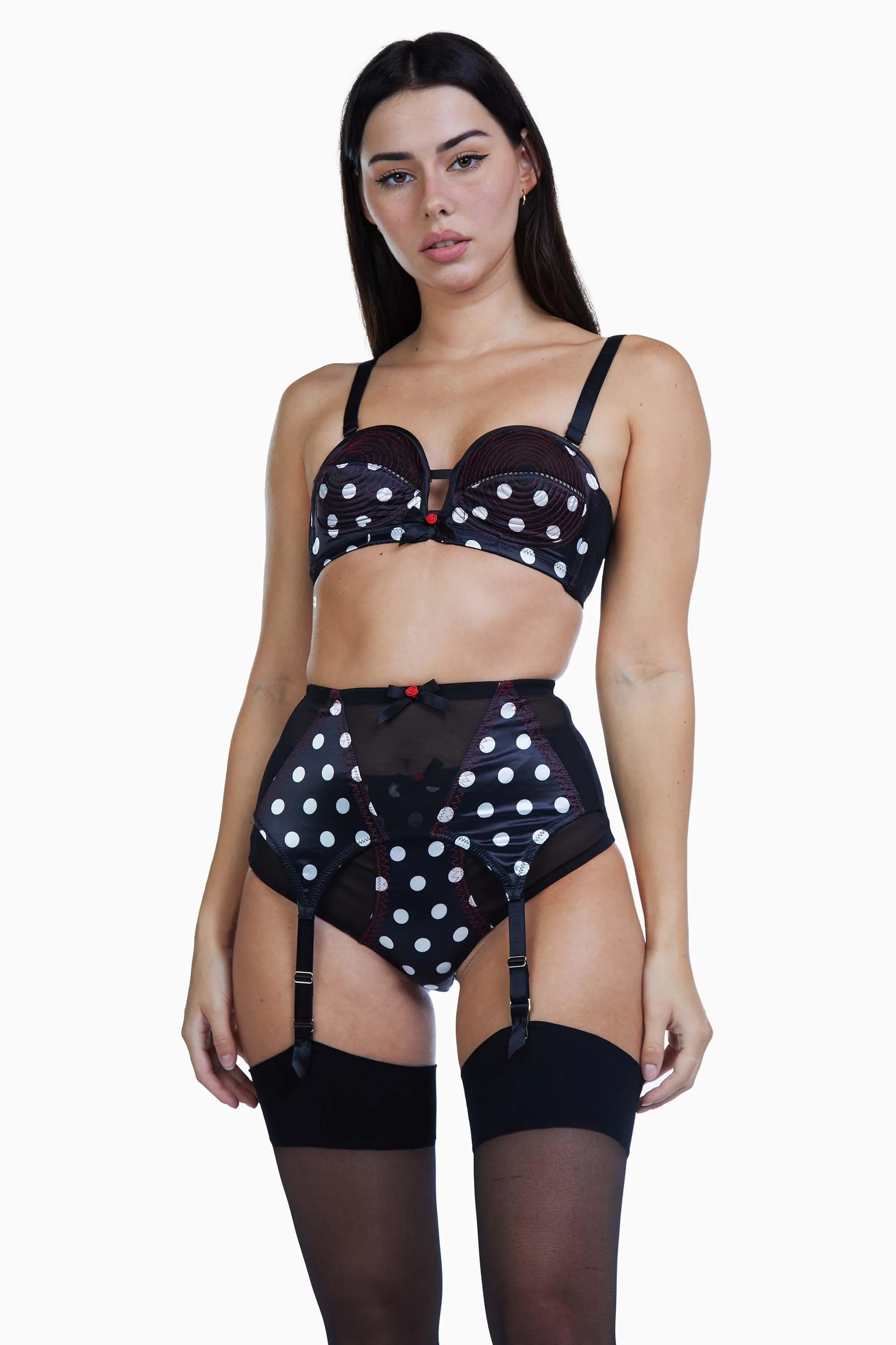 Spot 4 Strap Z Stitch Suspender Belt