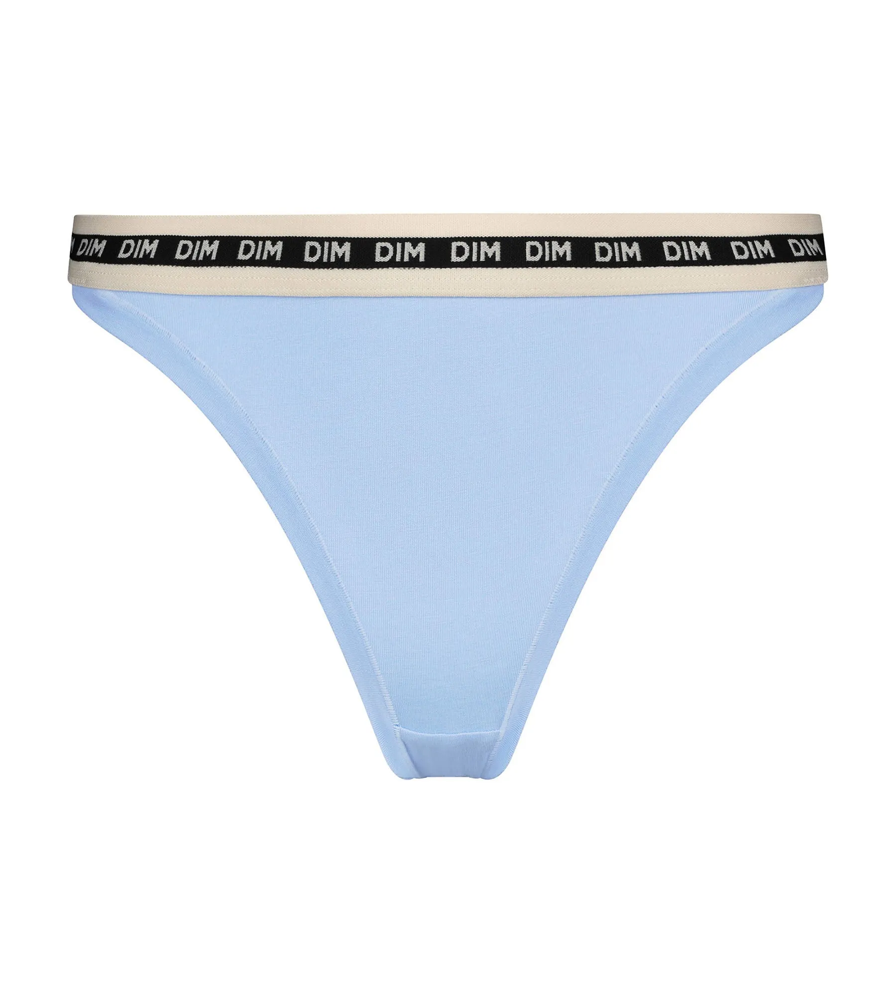 Tanga femme coton modal Bleu à ceinture contrastée Dim Icons Essentiel