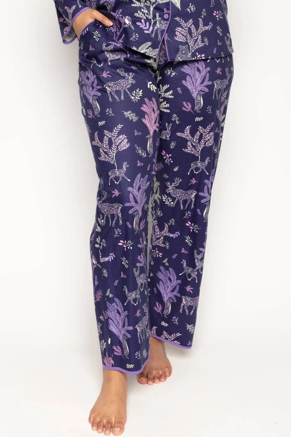 Violet Forest Animal Print Pyjama Pants. Size UK 8