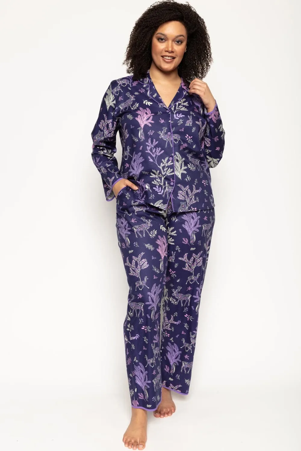 Violet Forest Animal Print Pyjama Pants. Size UK 8