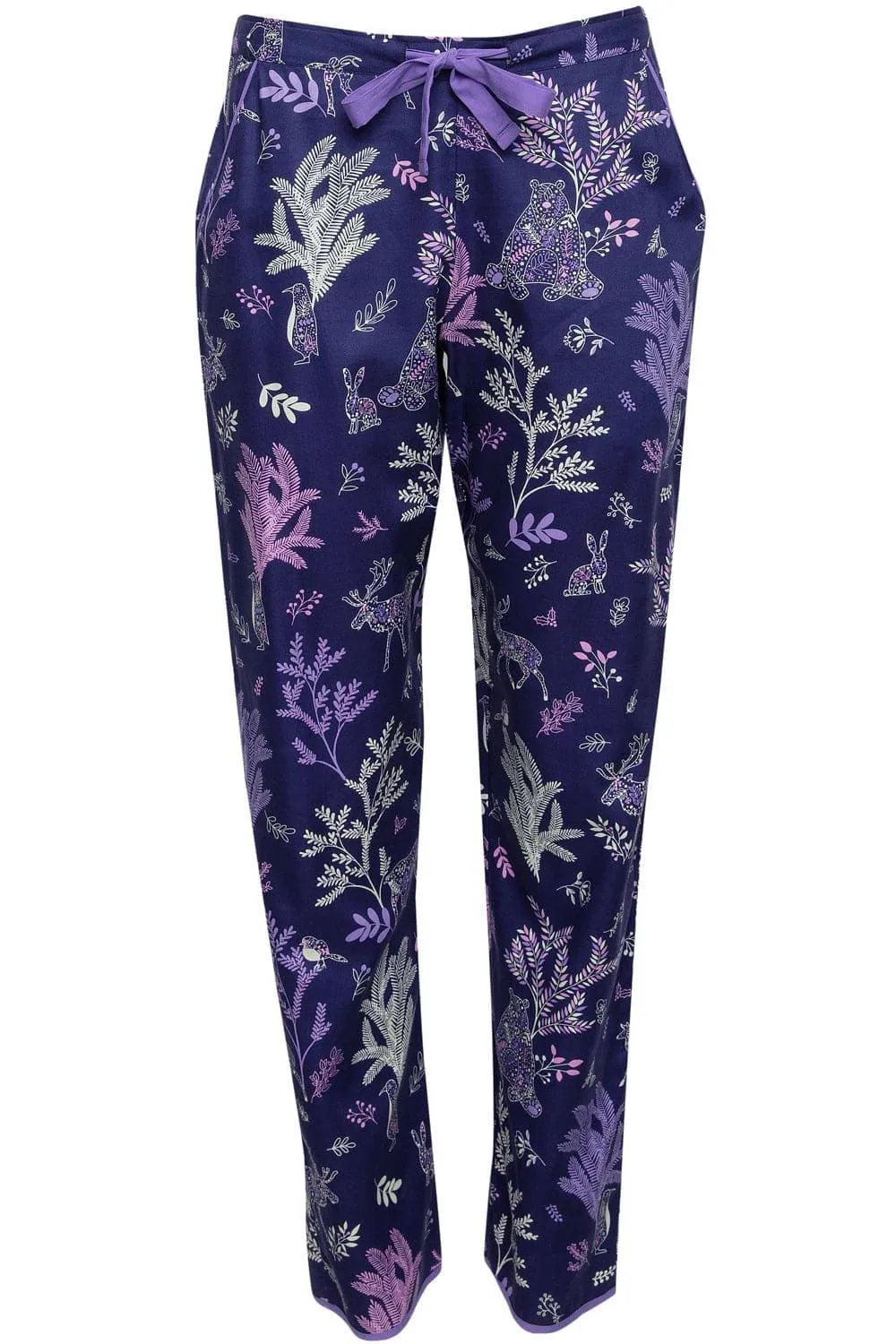 Violet Forest Animal Print Pyjama Pants. Size UK 8