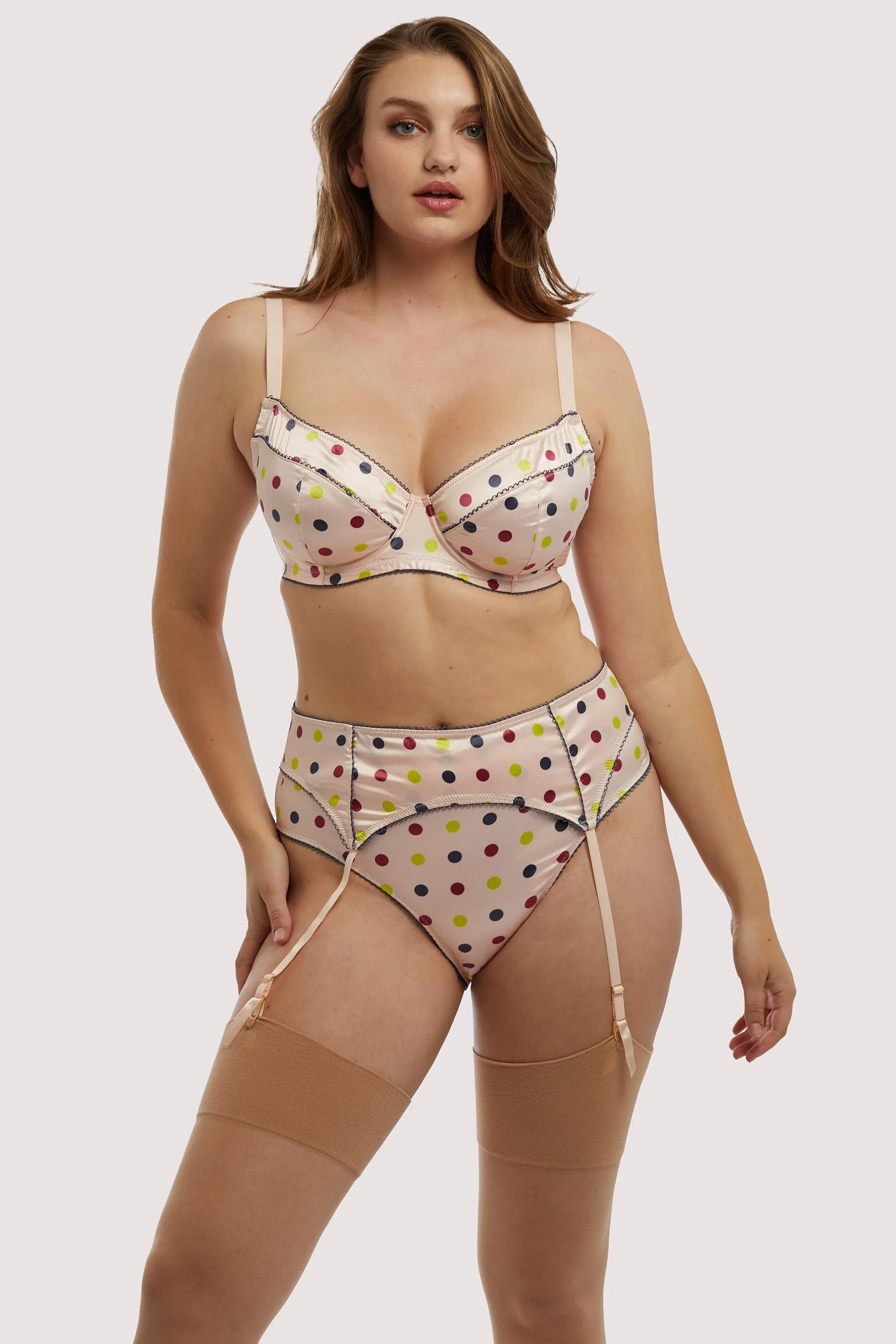 x PP Rowswell  polka Dot Peach Suspender