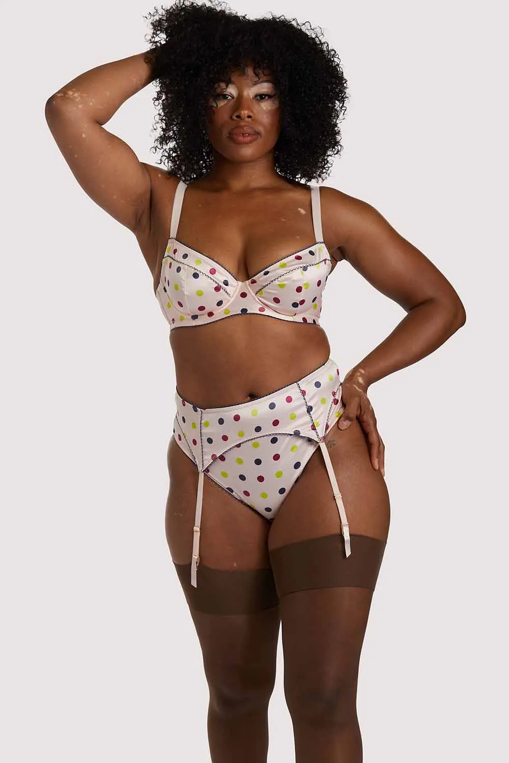 x PP Rowswell  polka Dot Peach Suspender