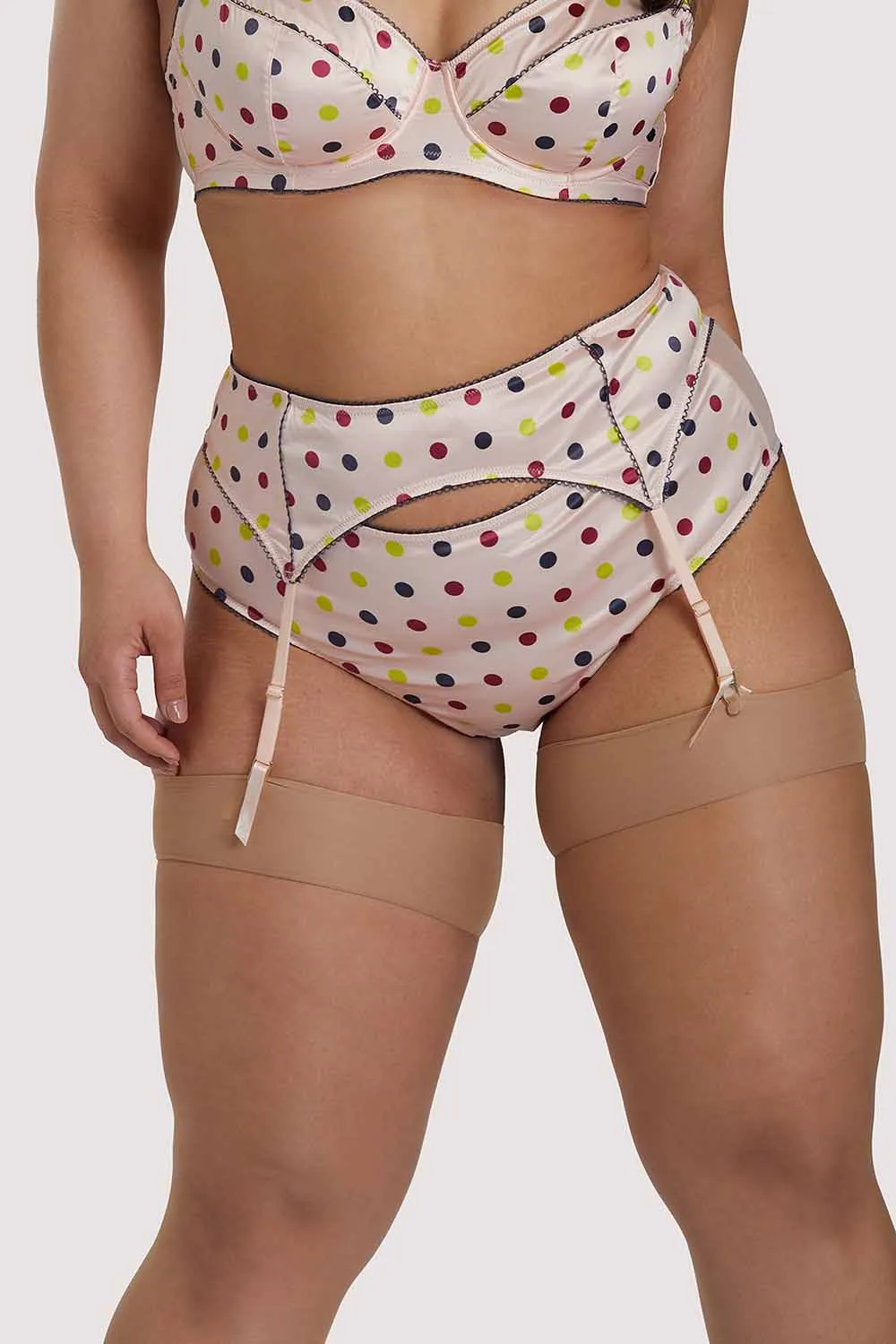 x PP Rowswell  polka Dot Peach Suspender