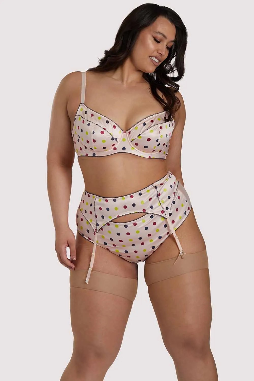 x PP Rowswell  polka Dot Peach Suspender