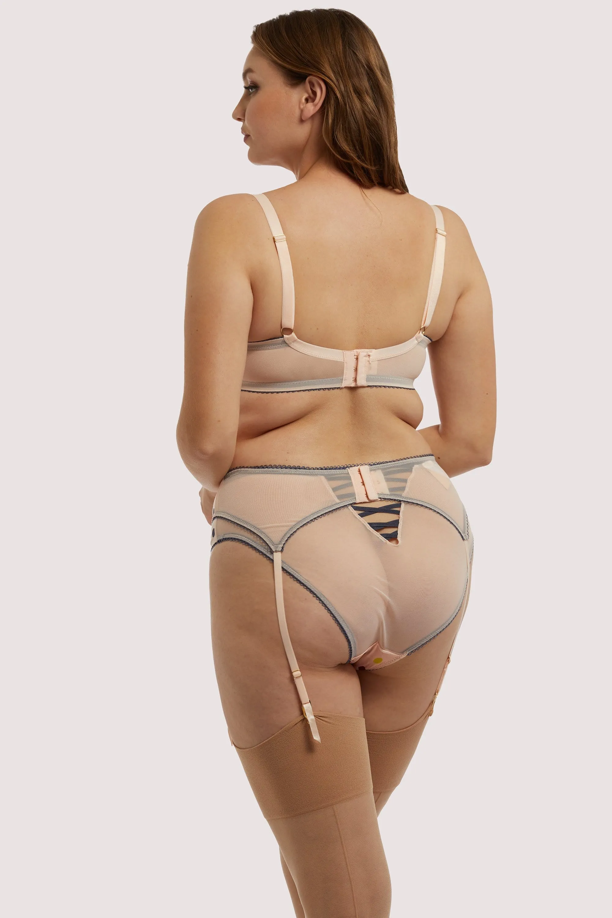 x PP Rowswell  polka Dot Peach Suspender