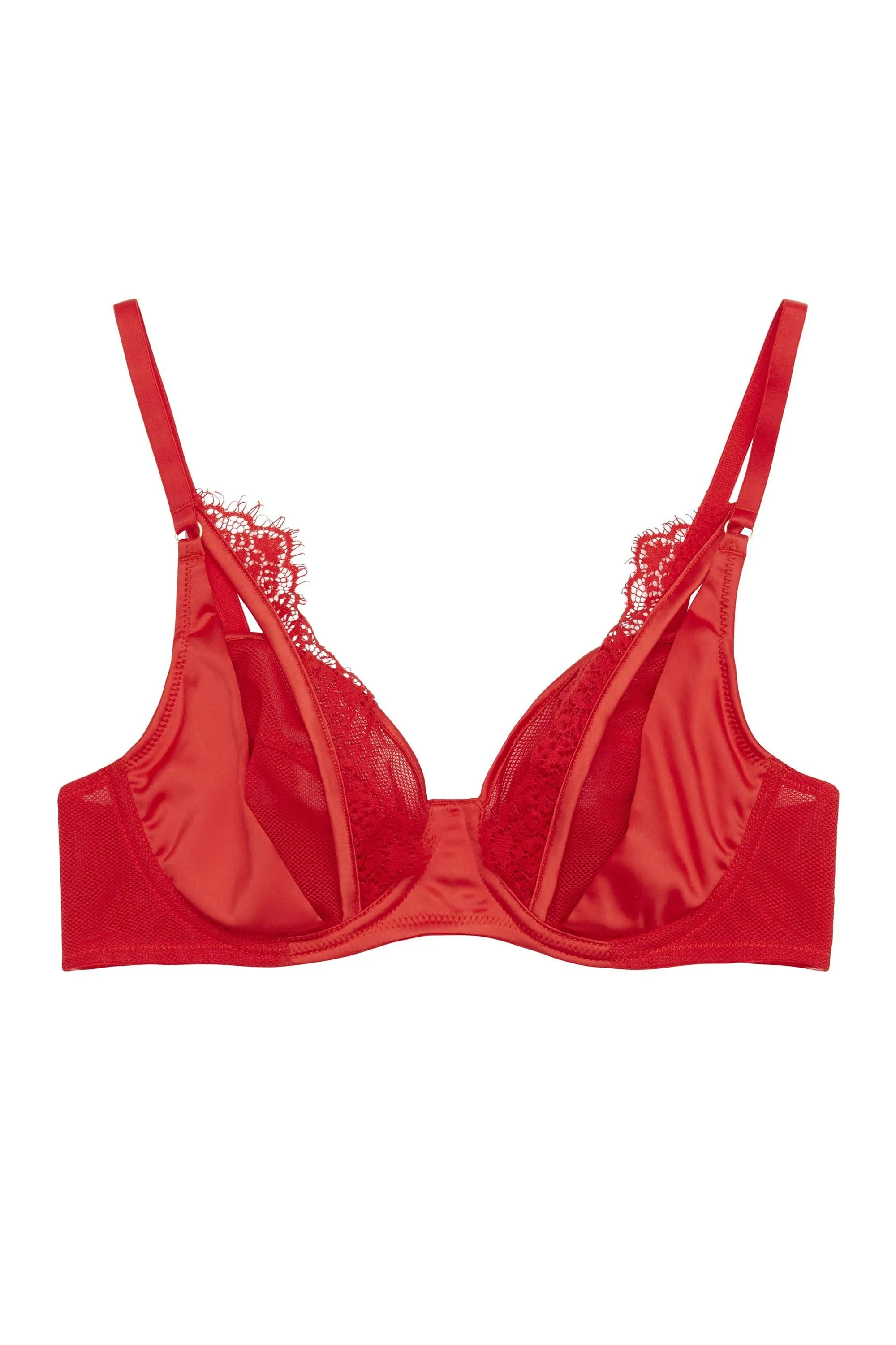 Zoya Fishnet and Lace Plunge Bra A - D